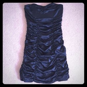 Express Ruched Strapless Cocktail Dress